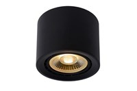 Lucide FEDLER - Ceiling spotlight - Ø 12 cm - LED Dim to warm - GU10 (ES111) - 1x12W 2200K/3000K - Black turned on