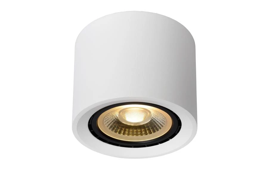 Lucide FEDLER - Ceiling spotlight - Ø 12 cm - LED Dim to warm - GU10 (ES111) - 1x12W 2200K/3000K - White - turned on 1