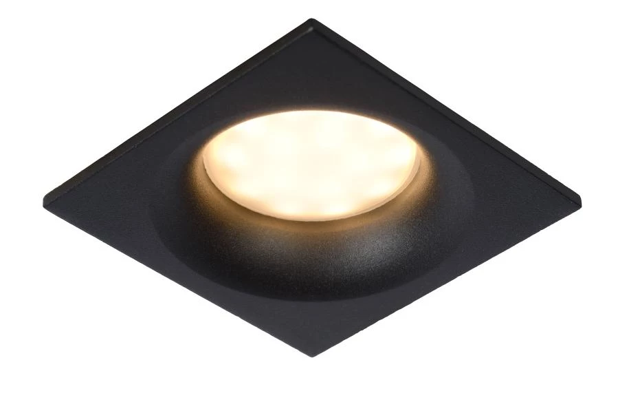 Lucide ZIVA - Spot encastrable Salle de bains - 1xGU10 - IP44 - Noir - allumé