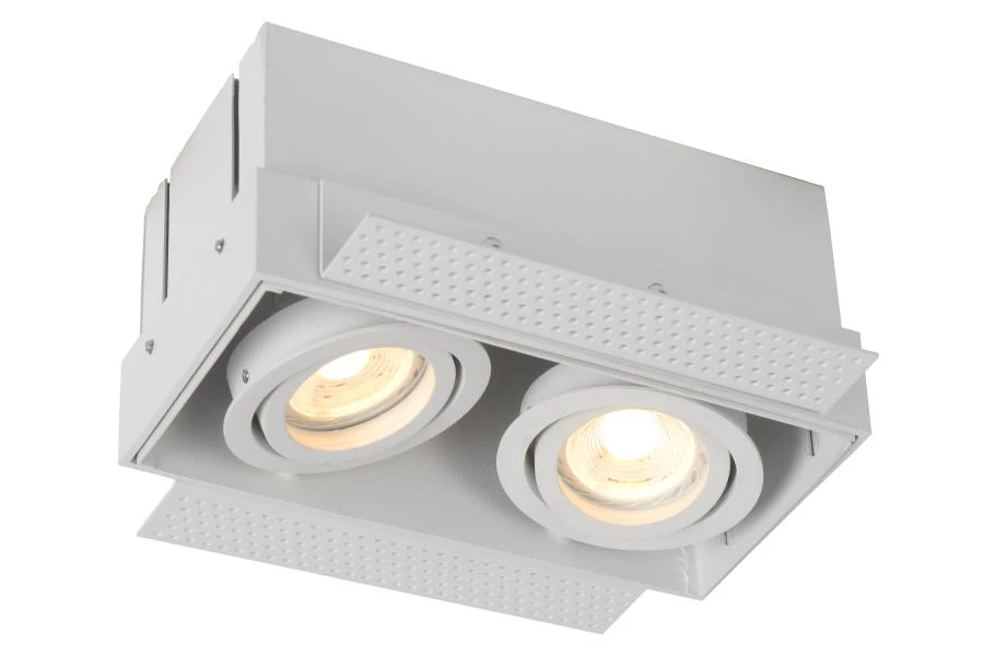 Lucide TRIMLESS - Spot encastrable - 2xGU10 - Blanc - allumé 1