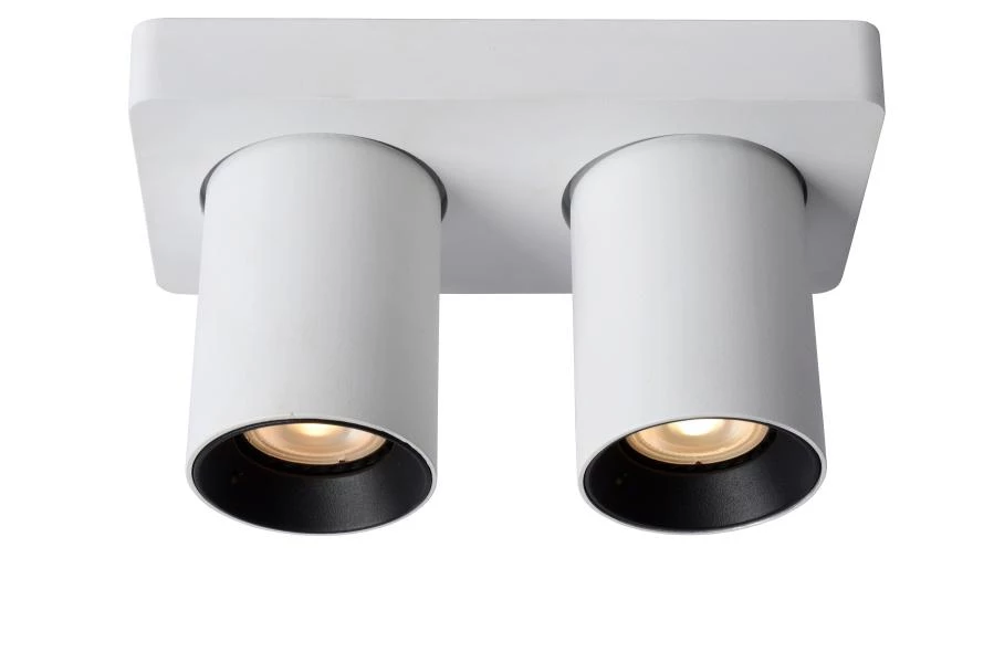 Lucide NIGEL - Ceiling spotlight - LED Dim to warm - GU10 - 2x5W 2200K/3000K - White - turned on 1