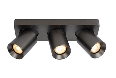 Lucide NIGEL - Spot plafond - LED Dim to warm - GU10 - 3x5W 2200K/3000K - Anthracite