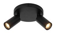 Lucide RITMO - Ceiling spotlight - Ø 15 cm - 2xGU10 (MR11) - Black turned on