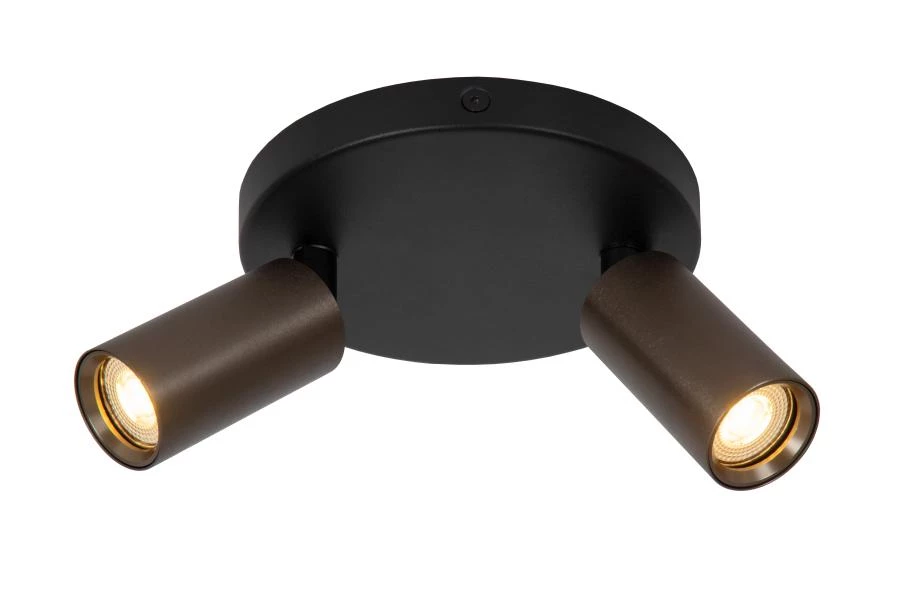 Lucide RITMO - Ceiling spotlight - Ø 15 cm - 2xGU10 (MR11) - Coffee - turned on 7