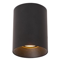 Lucide GERTI - Deckenstrahler - Ø 8 cm - 1xGU10 - Inklusive Wechselringe - Schwarz - Essential eingeschaltet