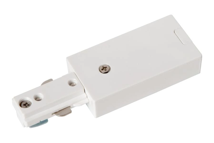 Lucide TRACK Alimentation - Système de rail monophasé / Éclairage sur rail - Simple - Blanc (Extension) - allumé 1