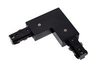 Lucide TRACK L-connector - 1-circuit Track lighting system - Left - Black (Extension) turned on