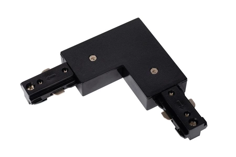 Lucide TRACK L-connector - 1-circuit Track lighting system - Left - Black (Extension) - turned on