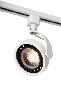 Lucide TRACK DORIAN Spot sur rail - Système de rail monophasé / Éclairage sur rail - 1xES111 - Blanc(Extension) allumé 1