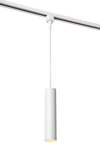 Lucide TRACK FLORIS pendant - 1-circuit Track lighting system - 1xGU10 - White (Extension) turned on 1