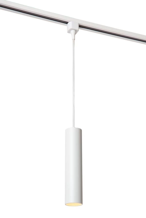 Lucide TRACK FLORIS pendant - 1-circuit Track lighting system - 1xGU10 - White (Extension) - turned on 1