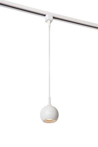Lucide TRACK FAVORI Suspension - Système de rail monophasé / Éclairage sur rail - 1xGU10 - Blanc (Extension) allumé 1