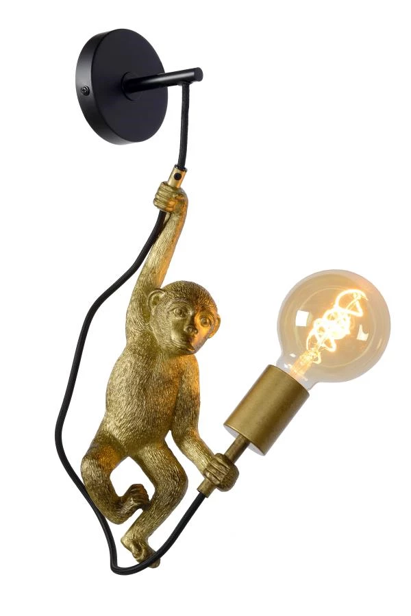 Lucide EXTRAVAGANZA CHIMP - Wandleuchte - 1xE27 - Schwarz - eingeschaltet
