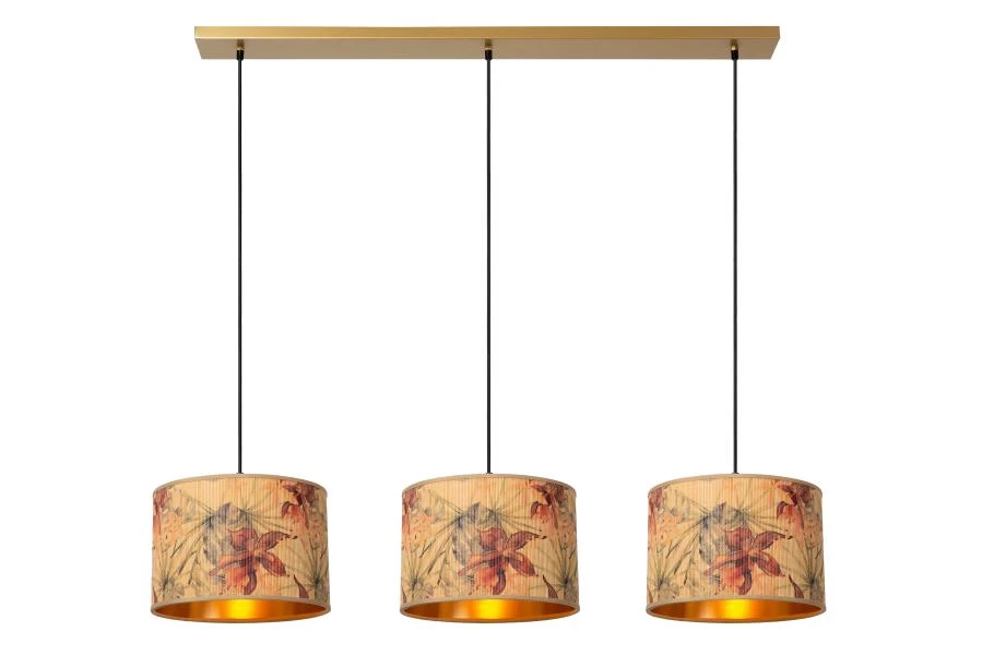 Lucide TANSELLE - Pendant light - 3xE27 - Multicolor - turned on 9