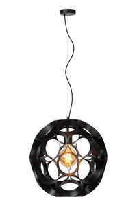 Lucide HANNELORE - Hanglamp - Ø 40 cm - 1xE27 - Zwart aangezet