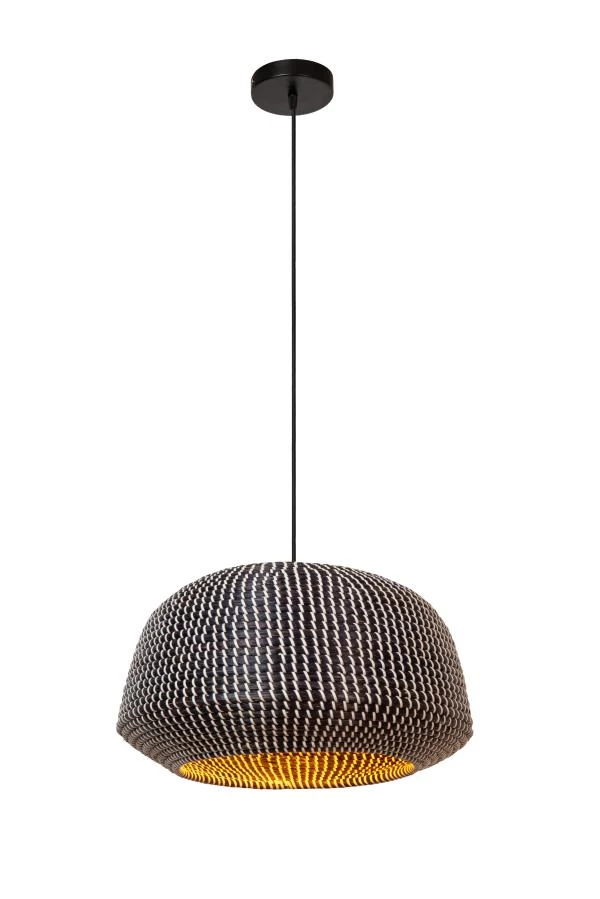Lucide Premium MADUKA - Hanglamp - 1xE27 - Zwart - aangezet