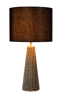 Lucide EXTRAVAGANZA VELVET - Table lamp - Ø 25 cm - 1xE27 - Black turned on
