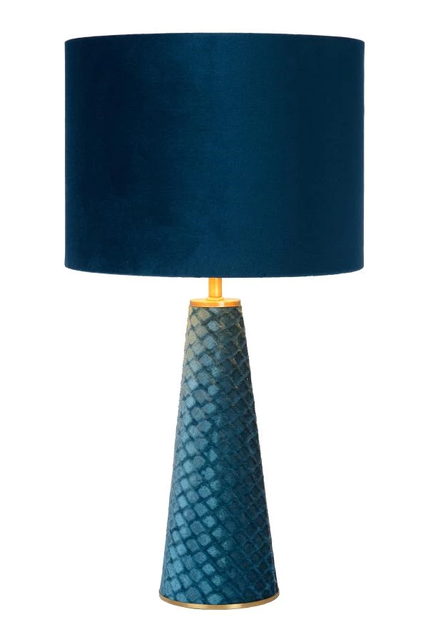 Lucide EXTRAVAGANZA VELVET - Table lamp - Ø 25 cm - 1xE27 - Turquoise - turned on 7