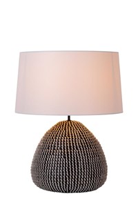 Lucide Premium MADUKA - Tafellamp - Ø 45 cm - 1xE27 - Zwart aangezet