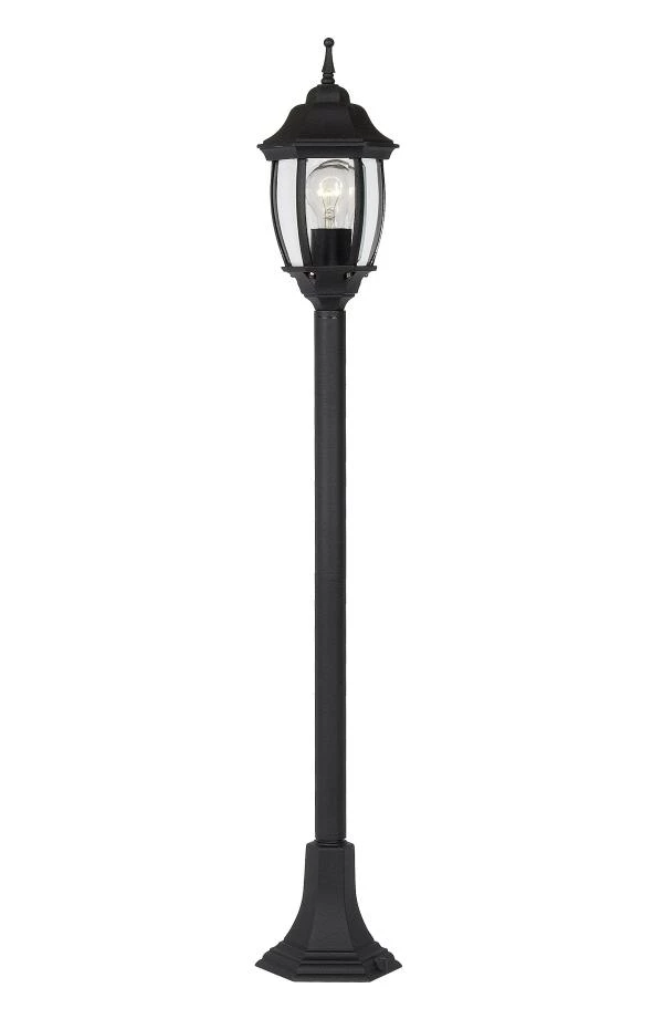 Lucide TIRENO - Lamp post - 1xE27 - IP44 - Black - turned on