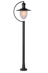 Lucide ARUBA - Lamp post - Ø 25 cm - 1xE27 - IP44 - Black turned on