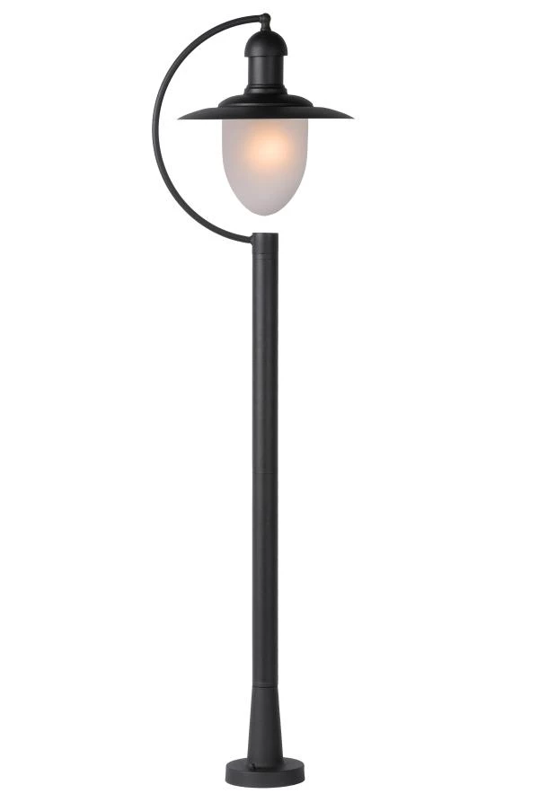 Lucide ARUBA - Lamp post - Ø 25 cm - 1xE27 - IP44 - Black - turned on
