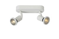 Lucide JASTER-LED - Plafondspot - LED - GU10 - 2x5W 2700K - Wit aangezet 1