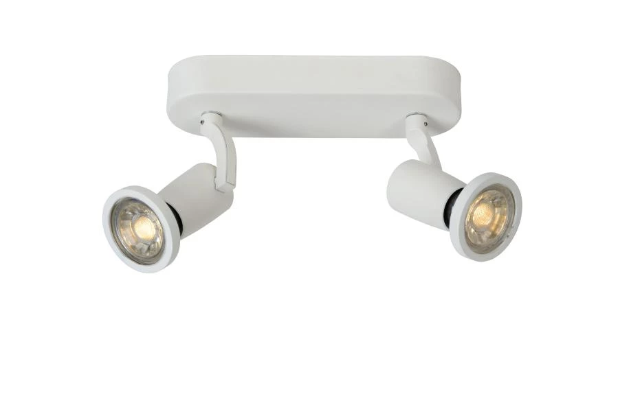 Lucide JASTER-LED - Plafondspot - LED - GU10 - 2x5W 2700K - Wit - aangezet 1
