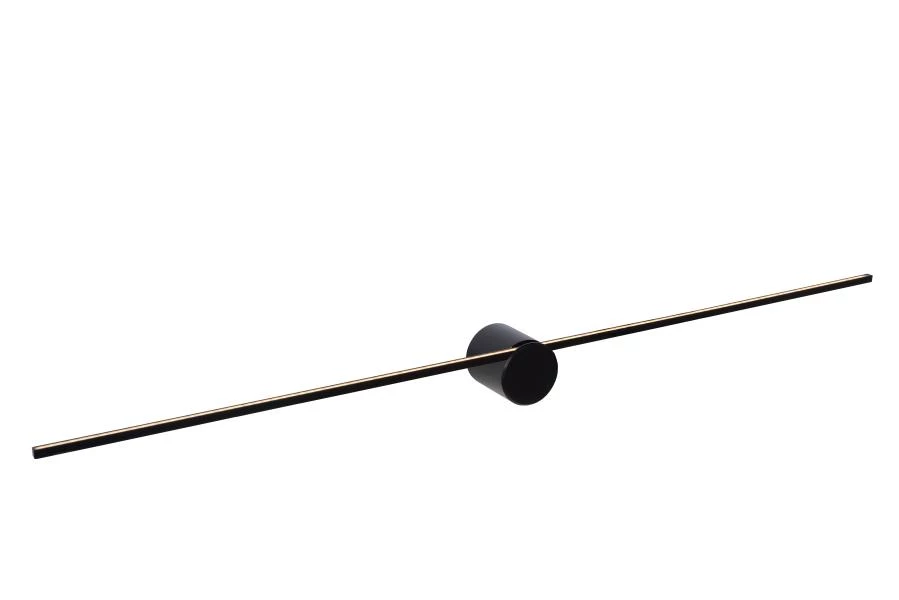 Lucide MIZAR - Wandleuchte Badezimmer - LED - 1x11W 2700K - IP44 - Schwarz - eingeschaltet