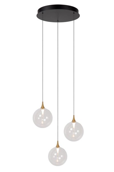 Lucide Premium GISELA - Pendelleuchten - Ø 36 cm - LED Dim. - 3x4,3W 2700K - Transparent