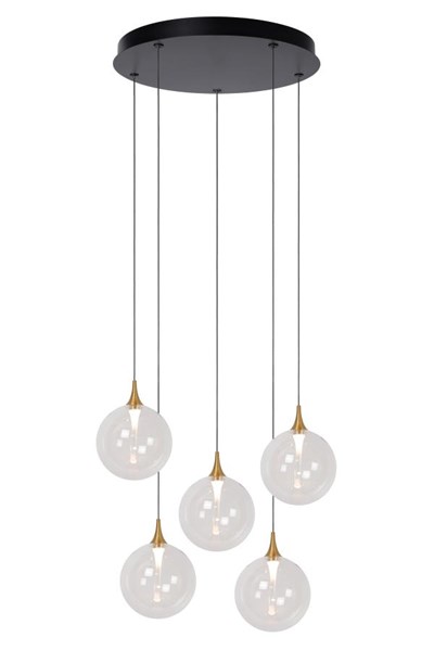 Lucide Premium GISELA - Pendelleuchten - Ø 48 cm - LED Dim. - 5x3,8W 2700K - Transparent