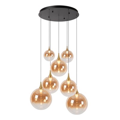 Lucide GISELA - Suspension - Ø 84 cm - LED Dim. - 2700K - Avec module LED remplaçable - Ambre - Premium