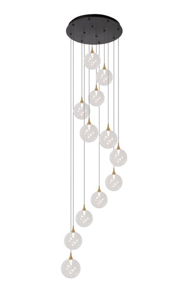 Lucide Premium GISELA - Pendelleuchten - Ø 61 cm - LED Dim. - 12x3,5W 2700K - Transparent