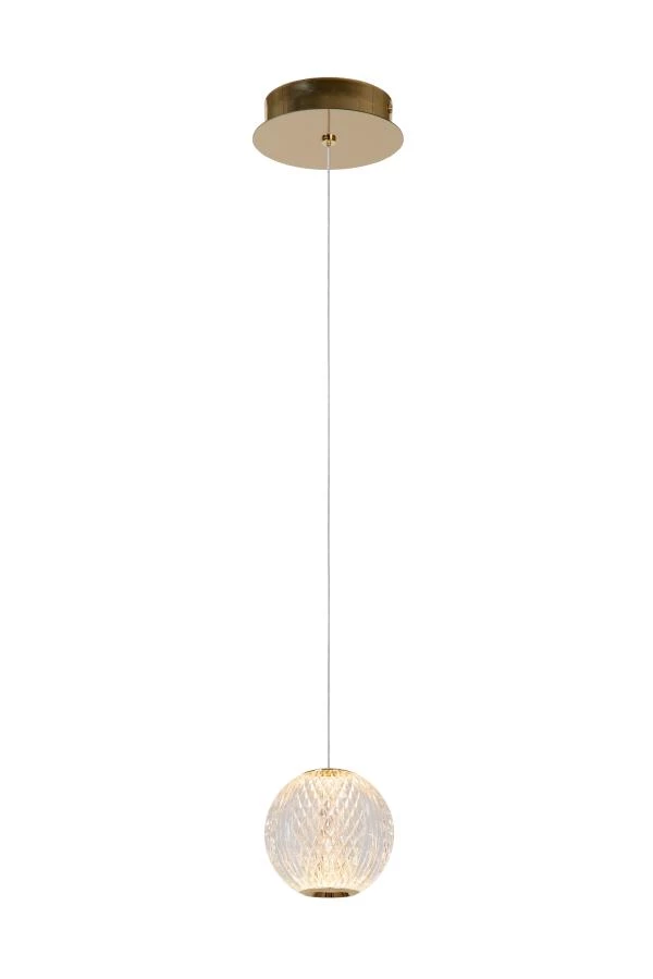Lucide CINTRA - Pendant light - Ø 14 cm - LED - 1x5,7W 2700K - Transparant - turned on