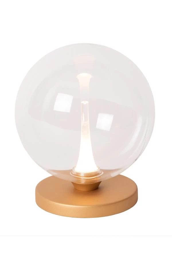 Lucide Premium GISELA - Tischlampe - Ø 16 cm - LED Dim. - 1x5W 2700K - Transparent - eingeschaltet
