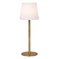 Lucide TYON - Lampe de table Rechargeable Intérieur/Extérieur - Batterie/Piles - Ø 15 cm - LED Dim. - 1x2W 2700K - IP65 - Or Mat / Laiton allumé 2