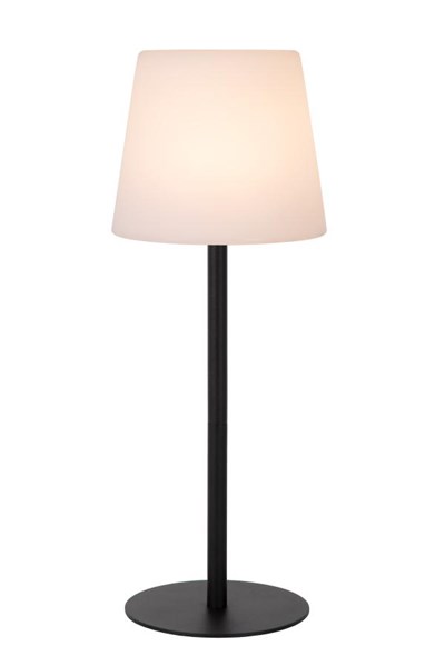 Lucide TYON - Lampe de table Rechargeable Intérieur/Extérieur - Batterie/Piles - LED Dim. - 1x2W 2700K - IP65 - Noir