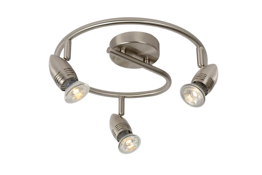 Lucide CARO-LED - Deckenstrahler - Ø 31 cm - LED - GU10 - 3x5W 2700K - Chrom Matt - eingeschaltet 2