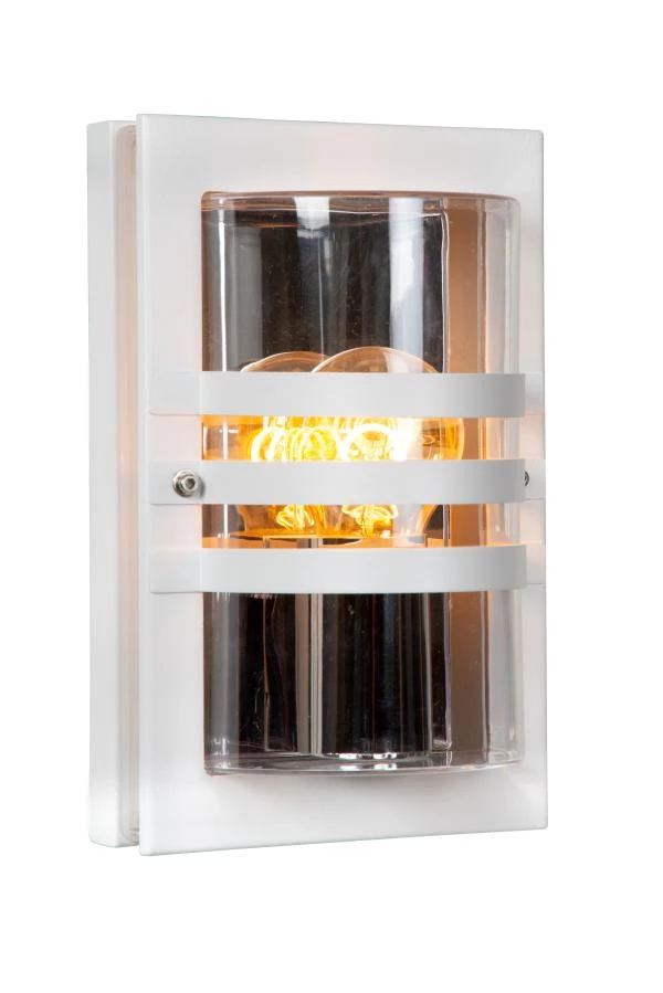 Lucide PRIVAS - Wandlamp Binnen/Buiten - 1xE27 - IP44 - Wit - aangezet 1