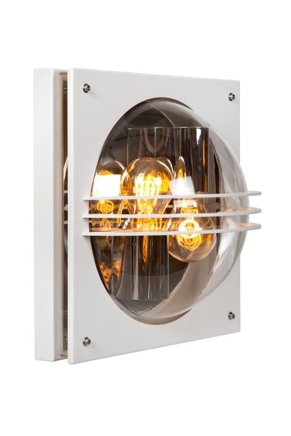 Lucide PRIVAS - Wandlamp Binnen/Buiten - 2xE27 - IP44 - Wit - aangezet 1