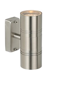 Lucide ARNE-LED - Wandlamp Binnen/Buiten - Ø 6,3 cm - LED - GU10 - 2x5W 2700K - IP44 - Mat chroom aangezet 2