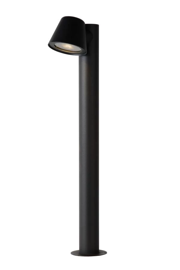 Lucide DINGO-LED - Sokkellamp - LED Dimb. - GU10 - 1x5W 3000K - IP44 - Antraciet - aangezet