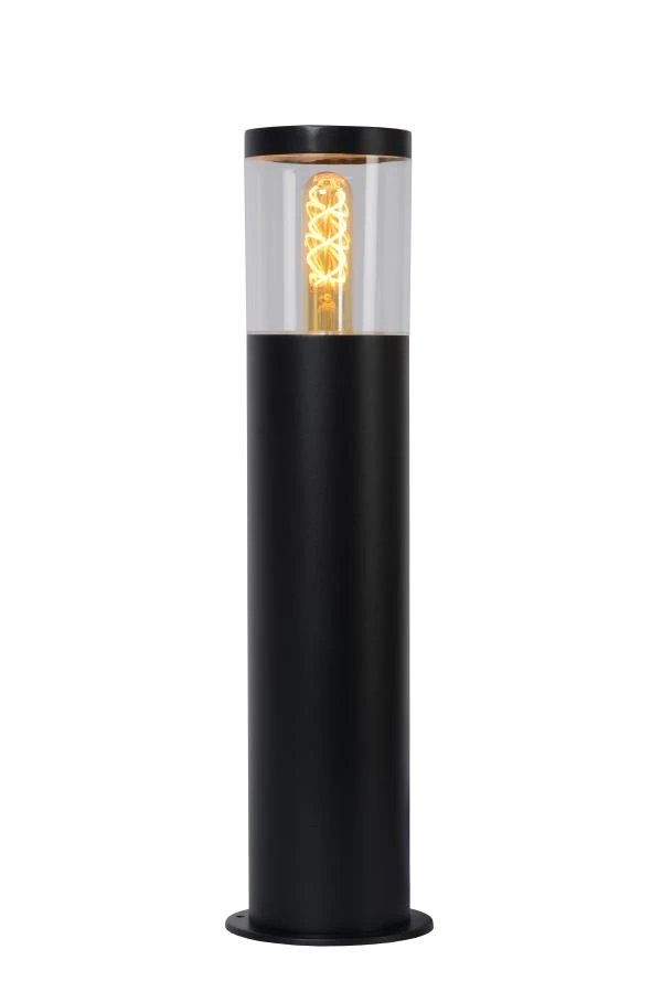 Lucide FEDOR - Pollerleuchte - 1xE27 - IP44 - Schwarz - eingeschaltet
