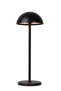 Lucide JOY - Lámpara de mesa Recargable Dentro/Fuera - Batería/acumulador - Ø 12 cm - LED Regul. - 1x1,5W 3000K - IP54 - Negro encendido