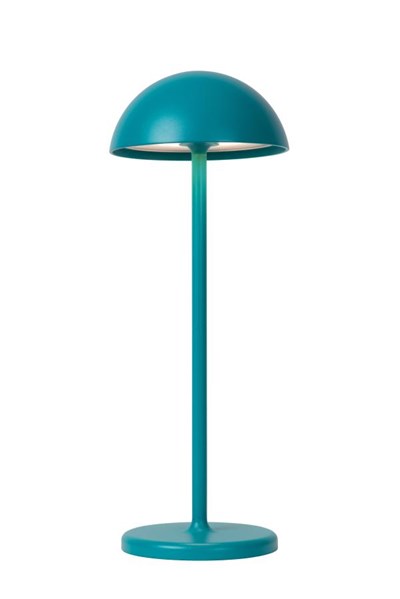 Lucide JOY - Lampe de table Rechargeable Intérieur/Extérieur - Batterie/Piles - Ø 12 cm - LED Dim. - 1x1,5W 3000K - IP54 - Turquoise