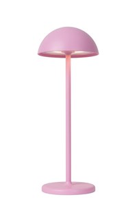 Lucide JOY - Lámpara de mesa Recargable Dentro/Fuera - Batería/acumulador - Ø 12 cm - LED Regul. - 1x1,5W 3000K - IP54 - Rosa encendido 6