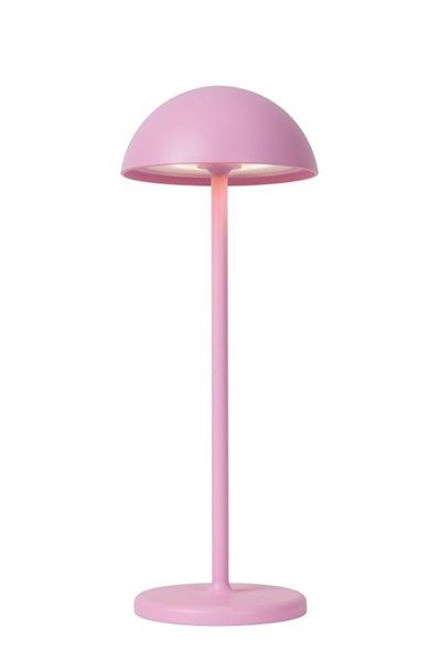 Lucide JOY - Lampe de table Rechargeable Intérieur/Extérieur - Batterie/Piles - Ø 12 cm - LED Dim. - 1x1,5W 3000K - IP54 - Rose