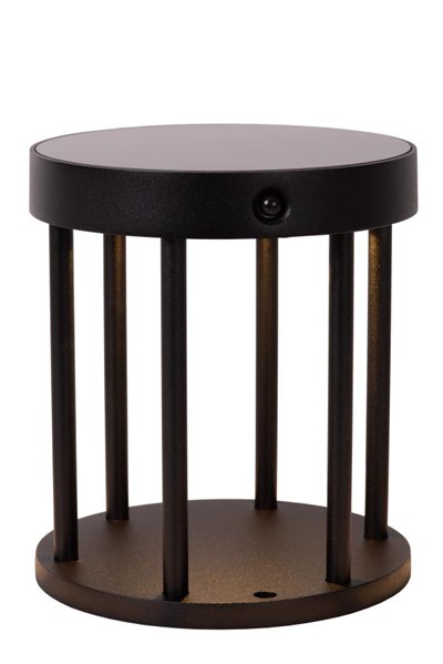 Lucide JACKSON - Pollerleuchte - Sonnenenergie - Ø 16 cm - LED Dim. - 1x2W 3000K - IP54 - Bewegung und Tag/Nacht-Sensor - Schwarz