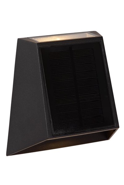 Lucide LUTON - Wall light Indoor/Outdoor- Solar - LED Dim. - 1x1W 2850K/3150K - IP54 - Day/Night Sensor - Black