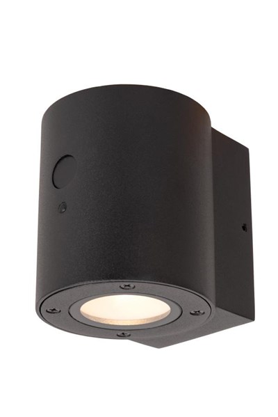 Lucide PERTH - Wall light Indoor/Outdoor- Solar - Ø 9 cm - LED Dim. - 1x1W 2850K/3150K - IP65 - Day/Night Sensor - Black